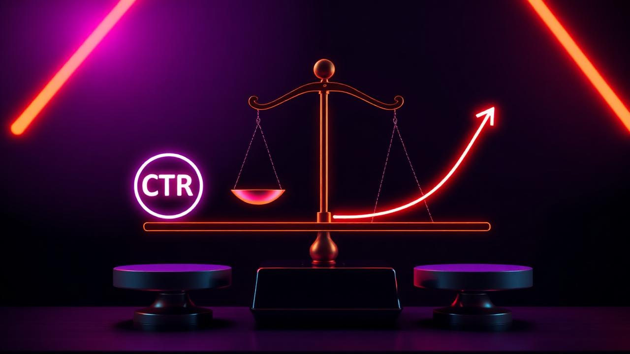 Two intersecting curves representing CTR vs retention