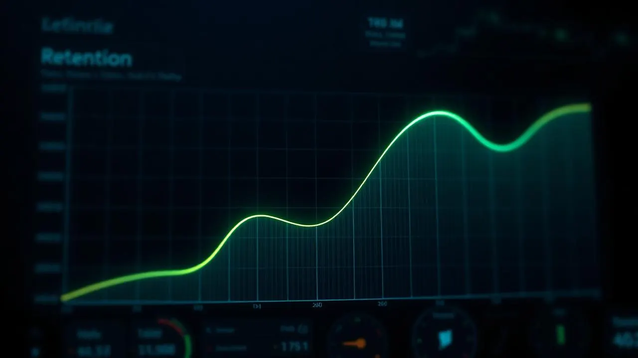 TikTok audience retention waveform illustrating the 1.4-second rule