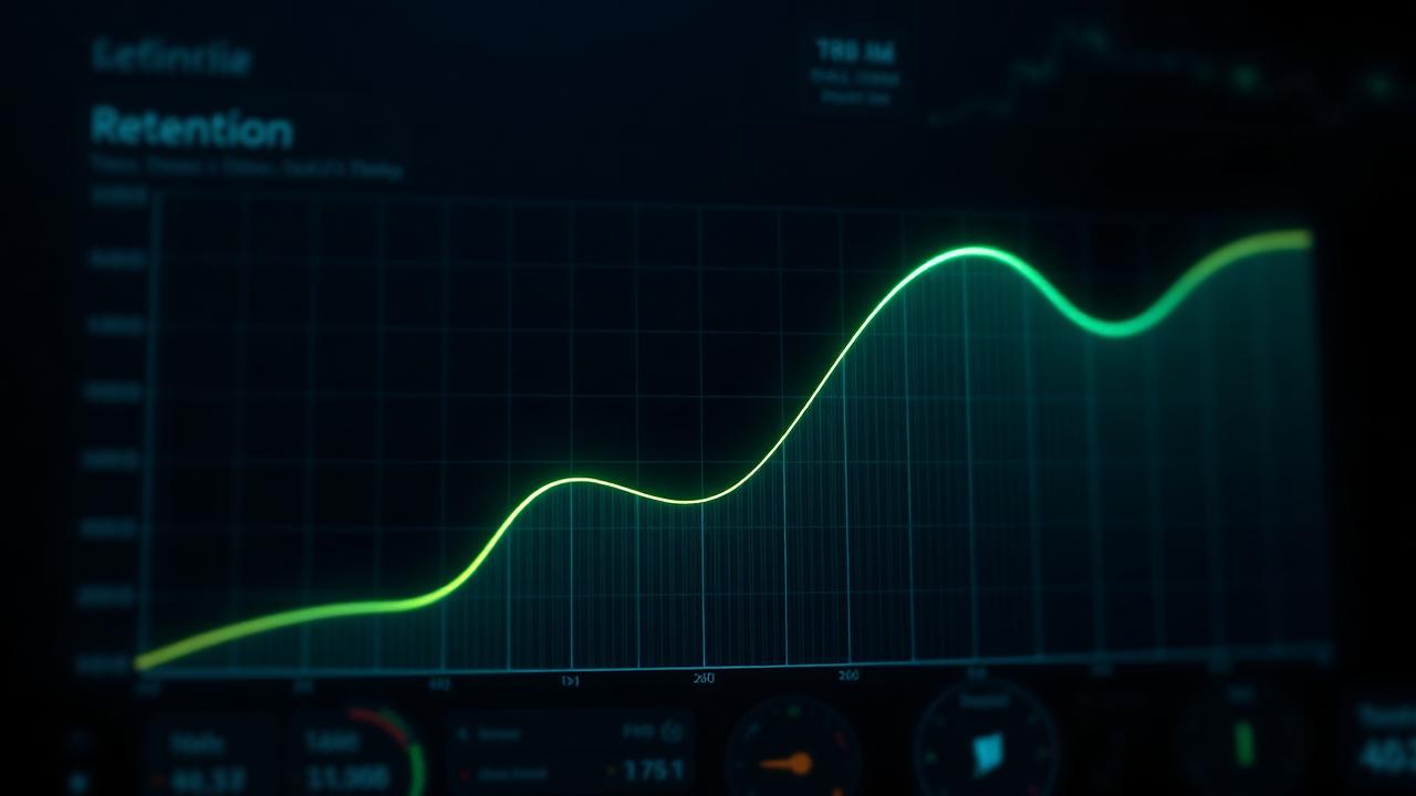 Abstract retention waveform on a dark background