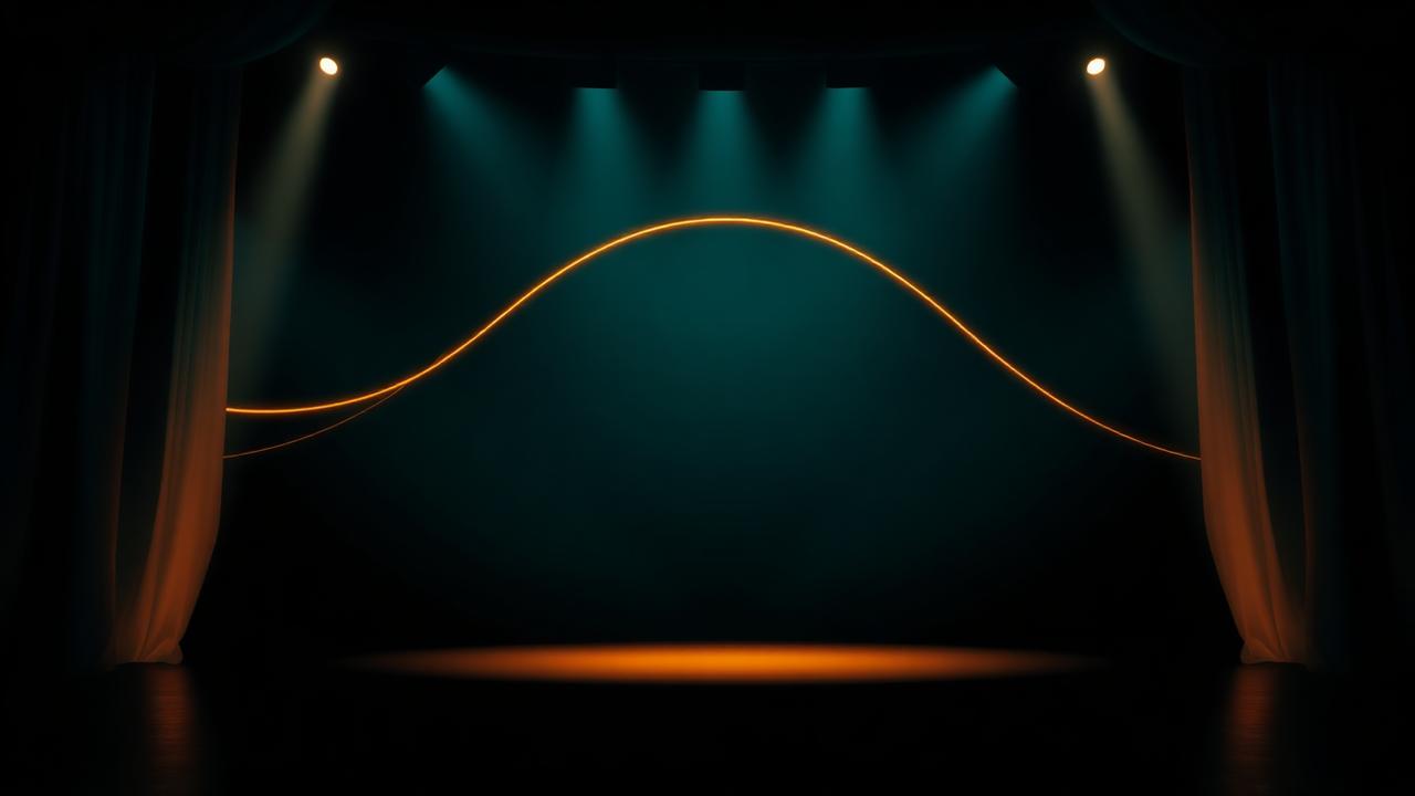 Three-act story arc visualized as a wave