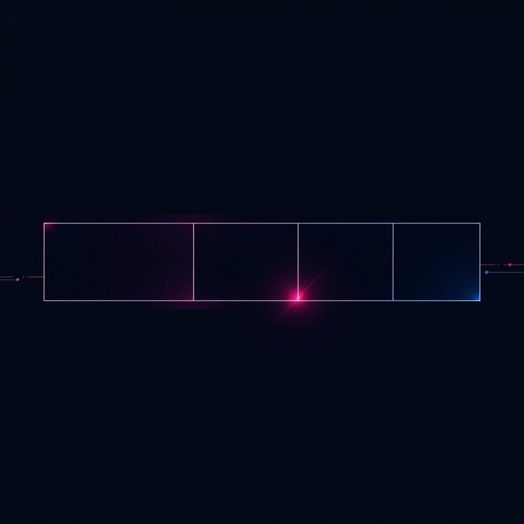 Editorial illustration of a video timeline with glowing transition points connecting scene segments